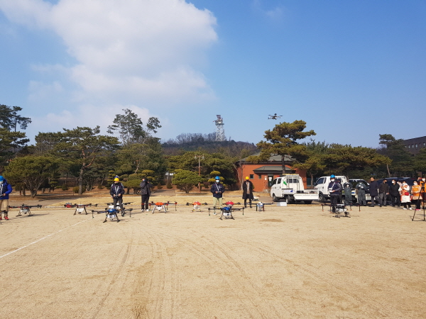 신안산대, 드론으로 코로나 방역 나서 1