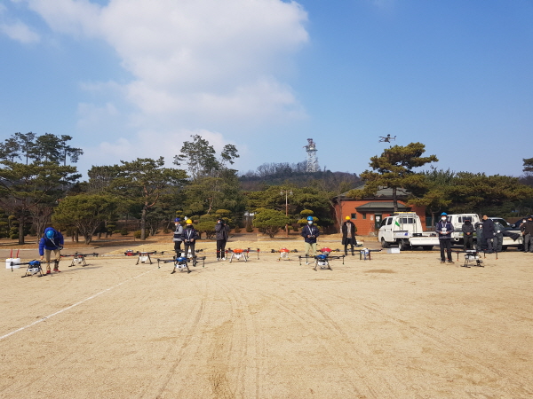신안산대, 드론으로 코로나 방역 나서 2